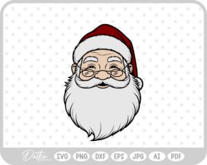 Santa Face Father Christmas Winter SVG PNG DXF – Cricut Silhouette Cutting File