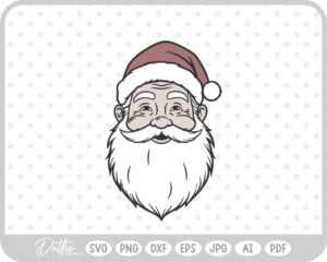 Santa Face Father Christmas Winter SVG PNG DXF – Cricut Silhouette Cutting File