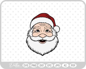 Santa Face Father Christmas Winter SVG PNG DXF – Cricut Silhouette Cutting File