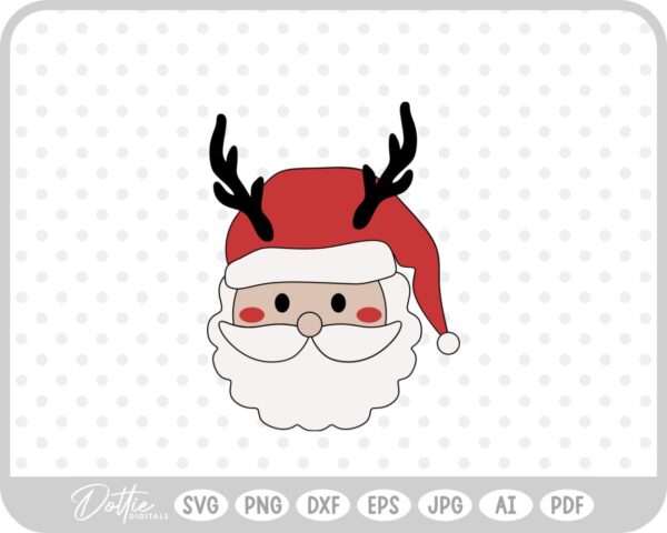 Santa Father Christmas Face Hat Winter SVG PNG DXF – Cricut Silhouette Cutting File