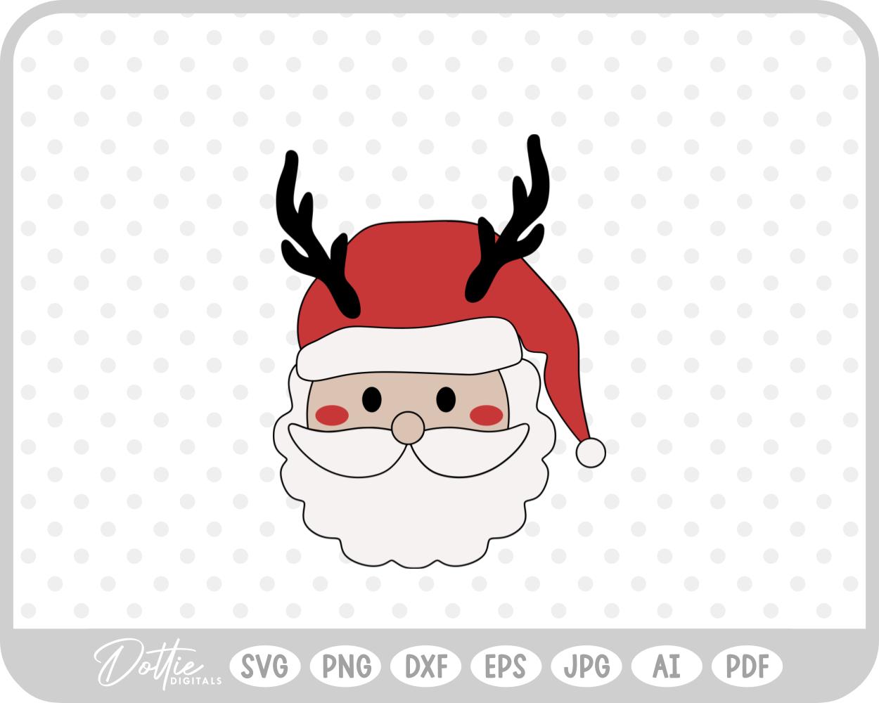Santa Father Christmas Face Hat Winter SVG PNG DXF – Cricut Silhouette Cutting File