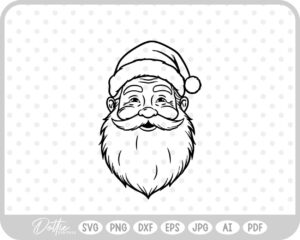 Santa Face Father Christmas Winter SVG PNG DXF – Cricut Silhouette Cutting File