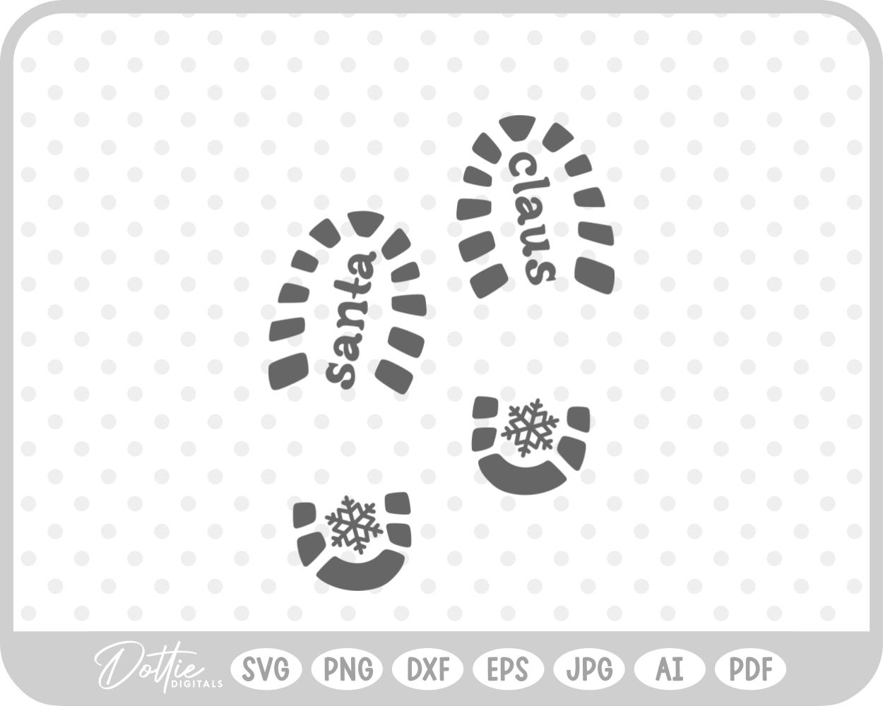 Santa Boot Print Christmas Eve Snow Magic SVG PNG DXF – Cricut Silhouette Cutting File