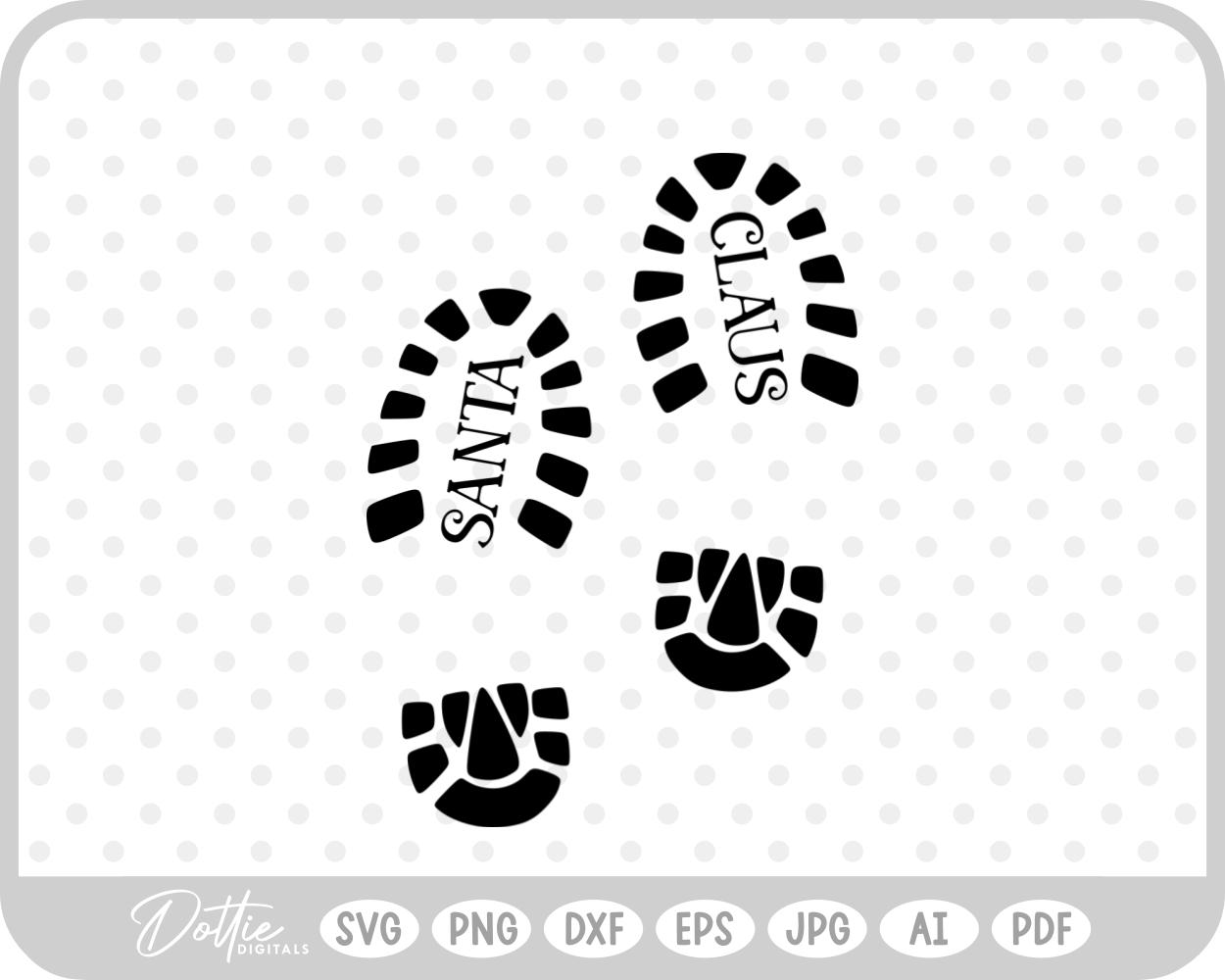 Santa Boot Print Christmas Eve Snow Magic SVG PNG DXF – Cricut Silhouette Cutting File