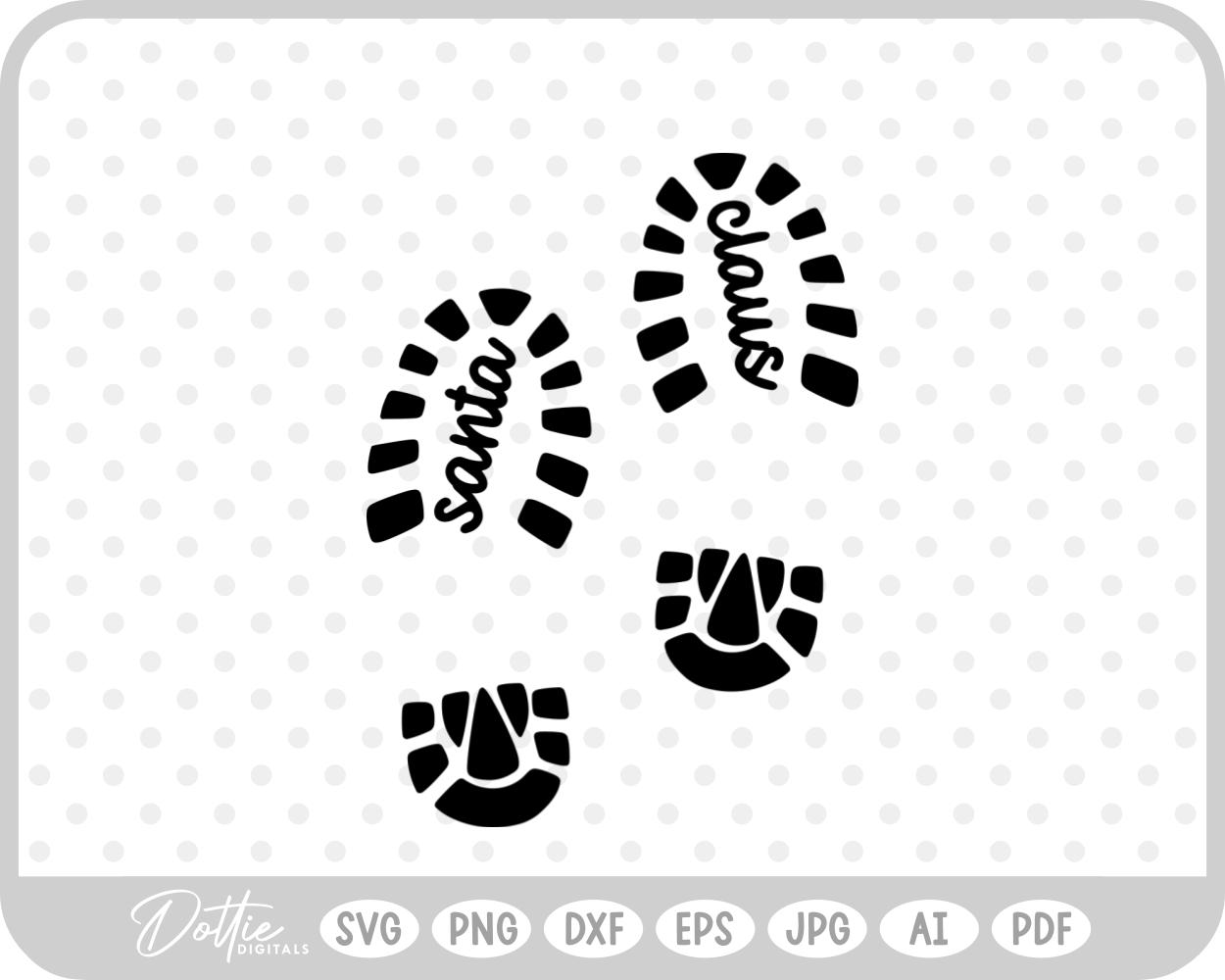Santa Boot Print Christmas Eve Snow Magic SVG PNG DXF – Cricut Silhouette Cutting File