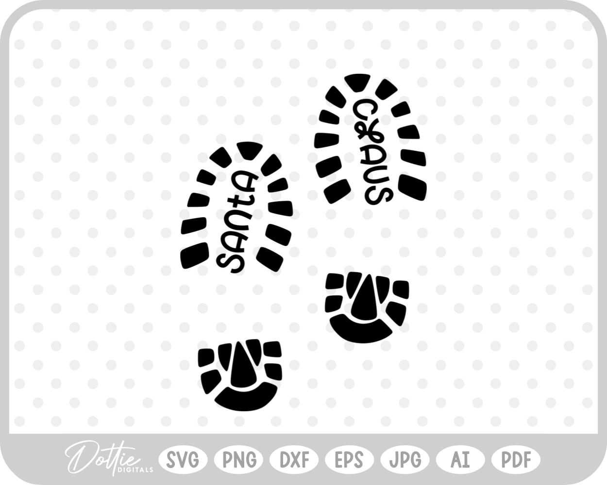 Santa Boot Print Christmas Eve Snow Magic SVG PNG DXF – Cricut Silhouette Cutting File
