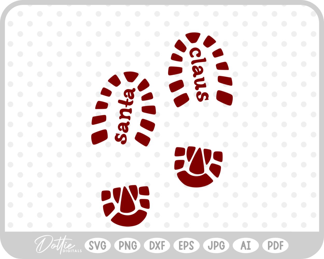 Santa Boot Print Christmas Eve Snow Magic SVG PNG DXF – Cricut Silhouette Cutting File