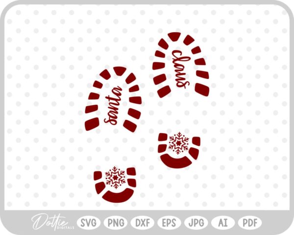 Santa Boot Print Christmas Eve Snow Magic SVG PNG DXF – Cricut Silhouette Cutting File