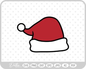 Santa Hat Christmas Red Winter Festive SVG PNG DXF – Cricut Silhouette Cutting File