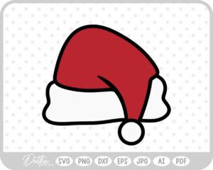 Santa Hat Christmas Red Winter Festive SVG PNG DXF – Cricut Silhouette Cutting File