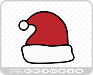 Santa Hat Christmas Red Winter Festive SVG PNG DXF – Cricut Silhouette Cutting File