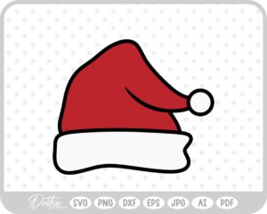 Santa Hat Christmas Red Winter Festive SVG PNG DXF – Cricut Silhouette Cutting File