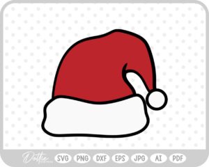 Santa Hat Christmas Red Winter Festive SVG PNG DXF – Cricut Silhouette Cutting File