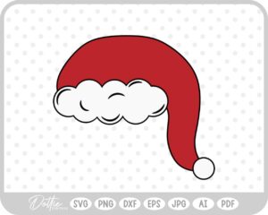 Santa Hat Christmas Red Winter Festive SVG PNG DXF – Cricut Silhouette Cutting File