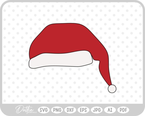 Santa Hat Christmas Red Winter Festive SVG PNG DXF – Cricut Silhouette Cutting File