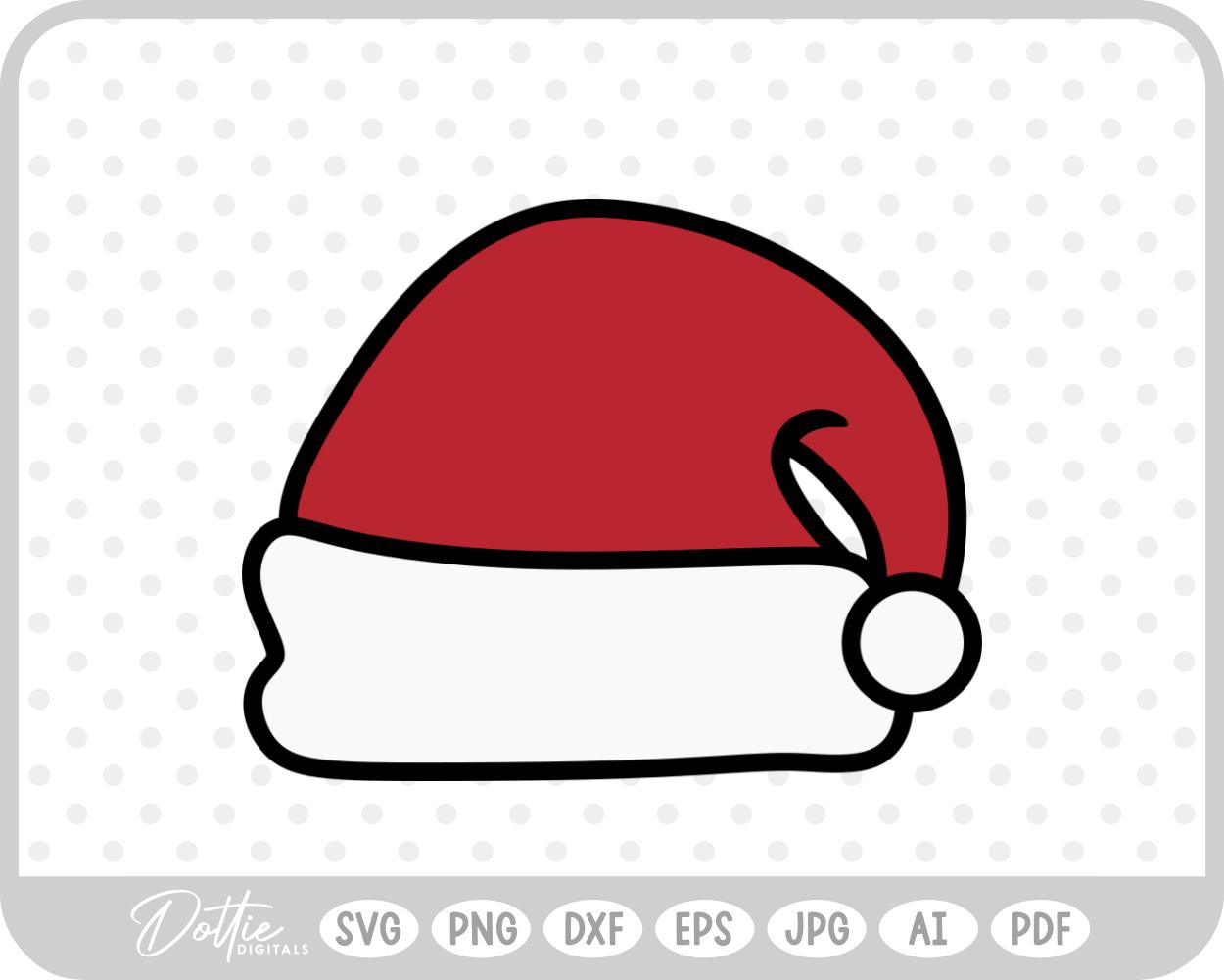 Santa Hat Christmas Red Winter Festive SVG PNG DXF – Cricut Silhouette Cutting File