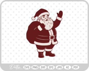 Santa Father Christmas Shape Silhouette SVG PNG DXF – Cricut Silhouette Cutting File