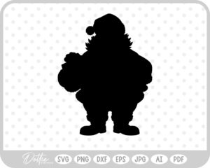 Santa Father Christmas Shape Silhouette SVG PNG DXF – Cricut Silhouette Cutting File