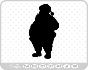 Santa Father Christmas Shape Silhouette SVG PNG DXF – Cricut Silhouette Cutting File