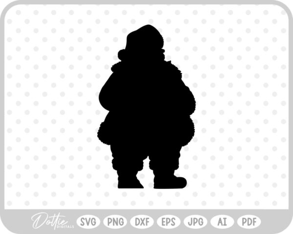Santa Father Christmas Shape Silhouette SVG PNG DXF – Cricut Silhouette Cutting File
