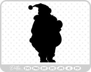 Santa Father Christmas Shape Silhouette SVG PNG DXF – Cricut Silhouette Cutting File
