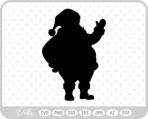 Santa Father Christmas Shape Silhouette SVG PNG DXF – Cricut Silhouette Cutting File
