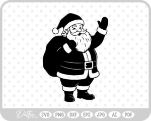 Santa Father Christmas Shape Silhouette SVG PNG DXF – Cricut Silhouette Cutting File
