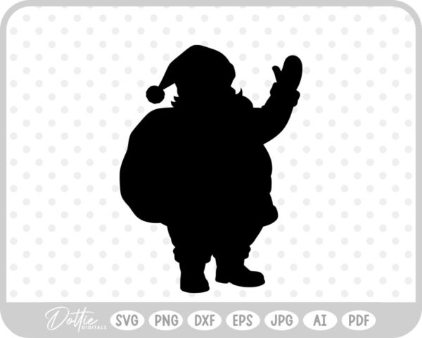 Santa Father Christmas Shape Silhouette SVG PNG DXF – Cricut Silhouette Cutting File