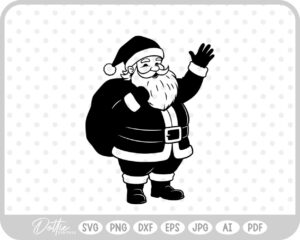 Santa Father Christmas Shape Silhouette SVG PNG DXF – Cricut Silhouette Cutting File