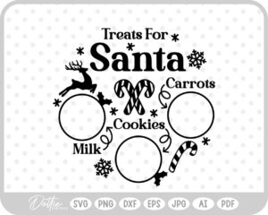 Plate For Santa Reindeers Christmas Eve Milk Cookies SVG PNG DXF – Cricut Silhouette Cutting File