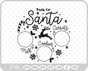 Plate For Santa Reindeers Christmas Eve Milk Cookies SVG PNG DXF – Cricut Silhouette Cutting File