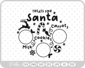 Plate For Santa Reindeers Christmas Eve Milk Cookies SVG PNG DXF – Cricut Silhouette Cutting File