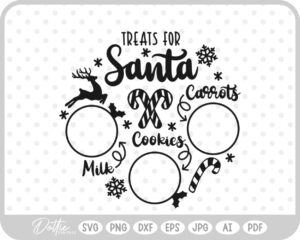 Plate For Santa Reindeers Christmas Eve Milk Cookies SVG PNG DXF – Cricut Silhouette Cutting File