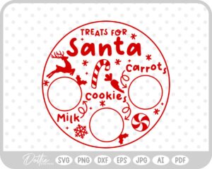 Plate For Santa Reindeers Christmas Eve Milk Cookies SVG PNG DXF – Cricut Silhouette Cutting File