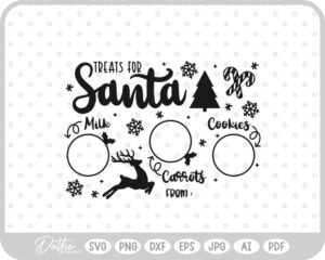 Plate For Santa Reindeers Christmas Eve Milk Cookies SVG PNG DXF – Cricut Silhouette Cutting File