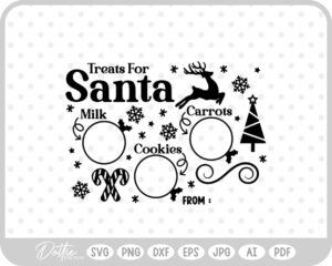 Plate For Santa Reindeers Christmas Eve Milk Cookies SVG PNG DXF – Cricut Silhouette Cutting File