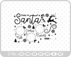 Plate For Santa Reindeers Christmas Eve Milk Cookies SVG PNG DXF – Cricut Silhouette Cutting File