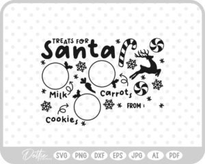 Plate For Santa Reindeers Christmas Eve Milk Cookies SVG PNG DXF – Cricut Silhouette Cutting File