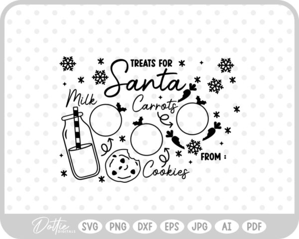 Plate For Santa Reindeers Christmas Eve Milk Cookies SVG PNG DXF – Cricut Silhouette Cutting File
