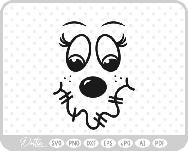 Scarecrow Face Halloween Smile Fun  SVG PNG DXF – Cricut Silhouette Cutting File