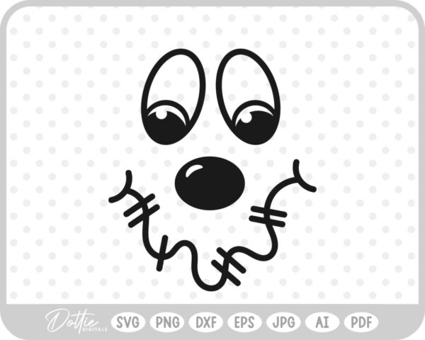 Scarecrow Face Halloween Smile Fun  SVG PNG DXF – Cricut Silhouette Cutting File