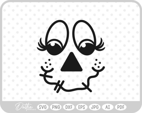Scarecrow Face Halloween Smile Fun  SVG PNG DXF – Cricut Silhouette Cutting File