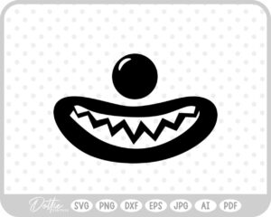 Clown Halloween Face Scary SVG PNG DXF – Cricut Silhouette Cutting File