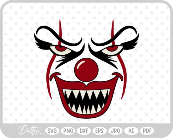 Clown Face  SVG PNG DXF – Cricut Silhouette Cutting File