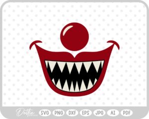 Clown Face Scary SVG PNG DXF – Cricut Silhouette Cutting File