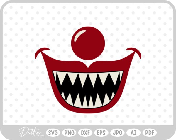 Clown Face Scary SVG PNG DXF – Cricut Silhouette Cutting File