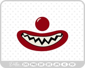 Clown Halloween Face SVG PNG DXF – Cricut Silhouette Cutting File