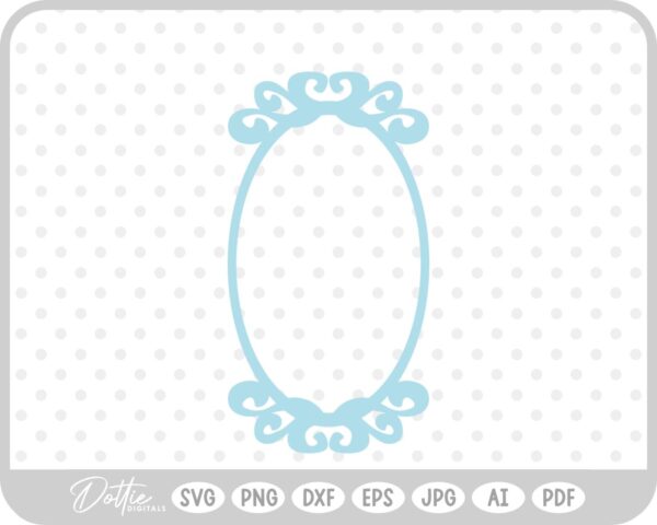 Elegant Oval Mirror Frame SVG PNG DXF – Cricut Silhouette Cutting File