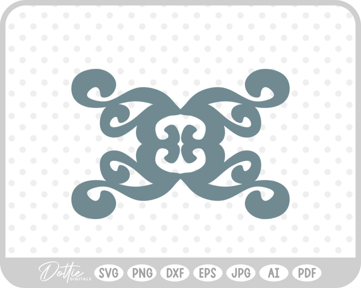 Elegant Swirl Pattern SVG PNG DXF – Cricut Silhouette Cutting File