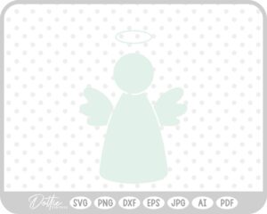 Angel Hand Drawn Christmas Wings Halo SVG PNG DXF – Cricut Silhouette Cutting File